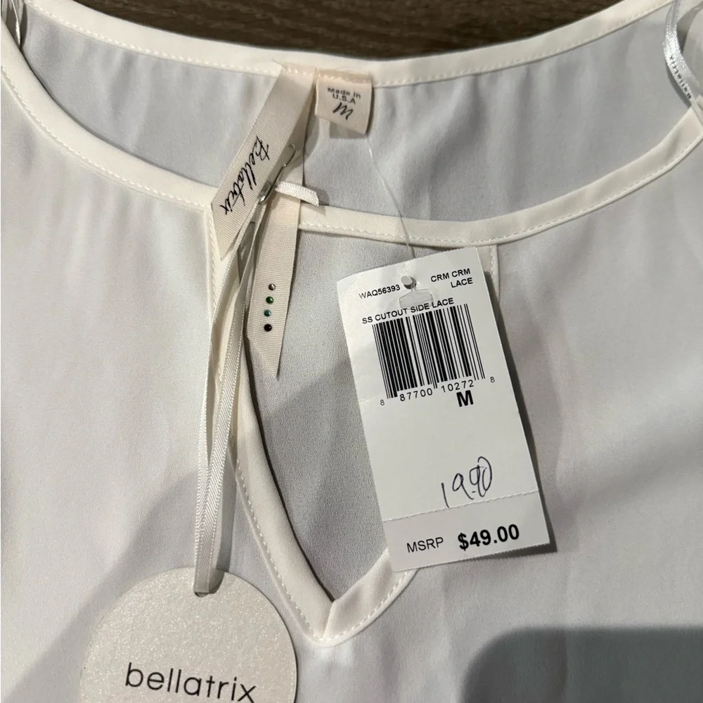 NWT Bellatrix Blouse Cutout Side Lace - Picture 2 of 2
